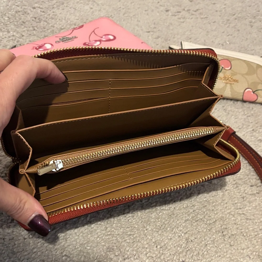 Bundle Coach Wallet and Pouch Set with Cherry and Strawberry Prints - Picture 3 of 9
